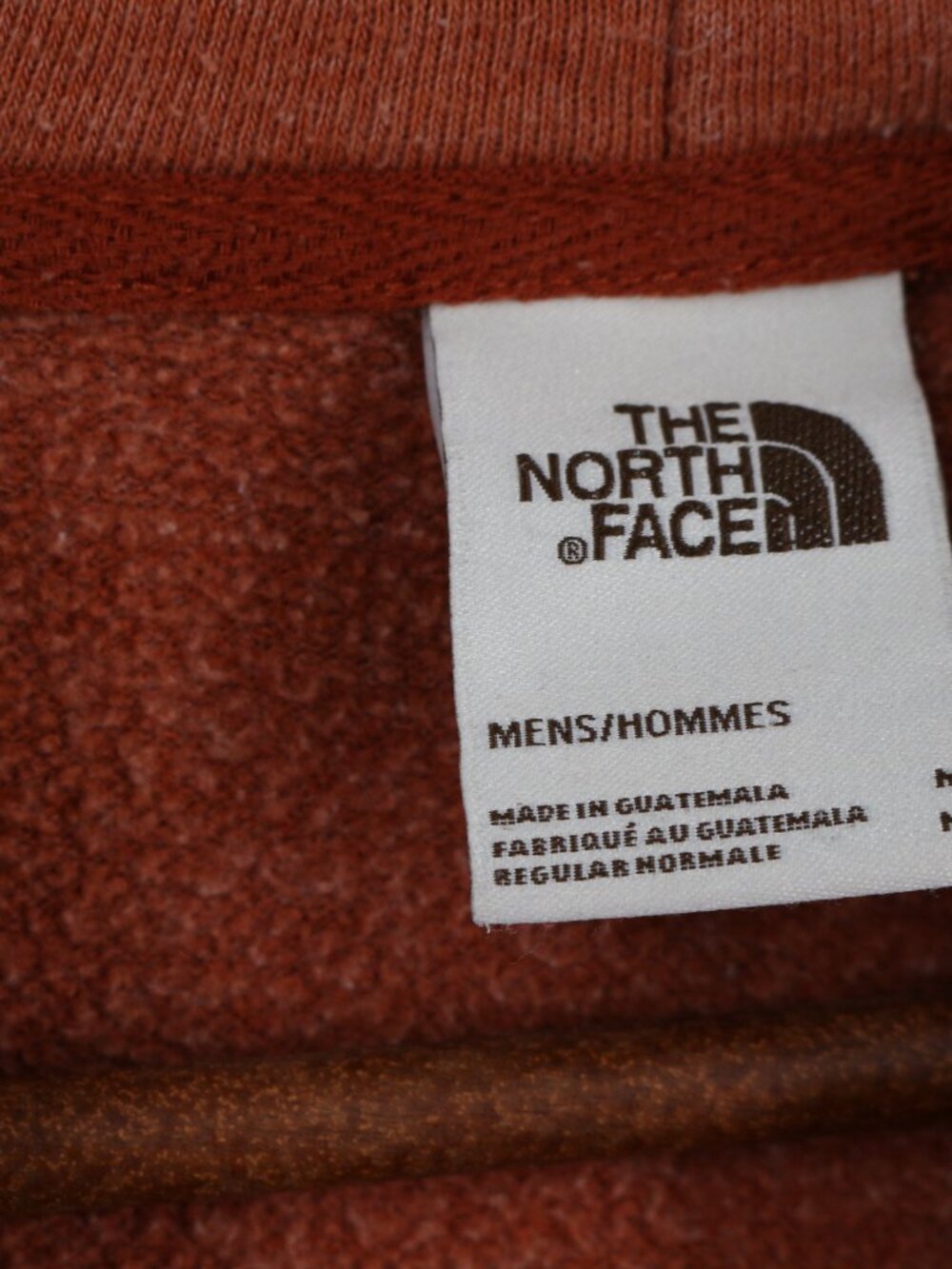 The North Face Hoodie Patch Logo Heritage Burnt Orange Sweatshirt Men Medium - Picture 3 of 5